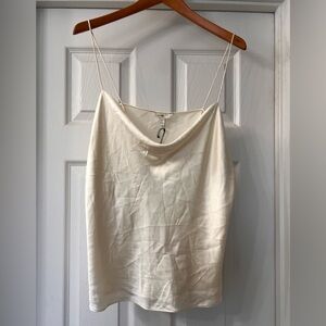 NWT Banana Republic Elegant Ivory Silk Spaghetti Strap Top Sz Large